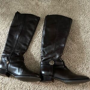 Tory Burch dark brown riding boots